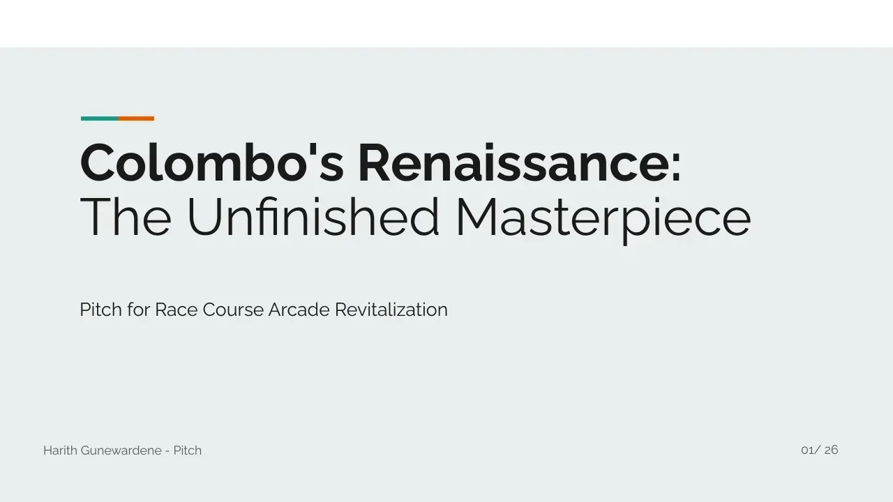 Colombo's Renaissance: The Unfinished Masterpiece, slide 1 of 18